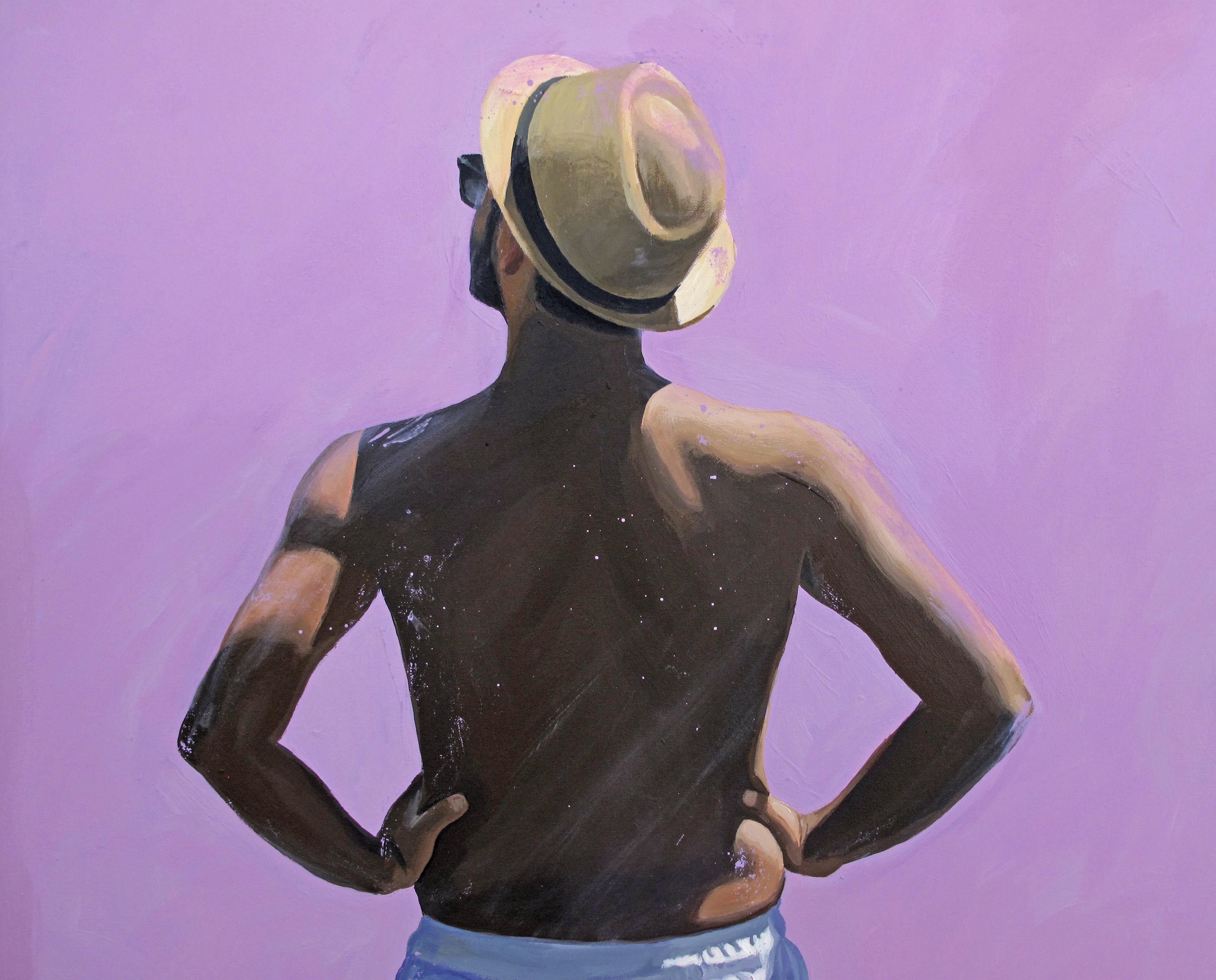 La hora de los ruidos ligeros - Marylin Cavin - pintura contemporánea de personas en venta 5