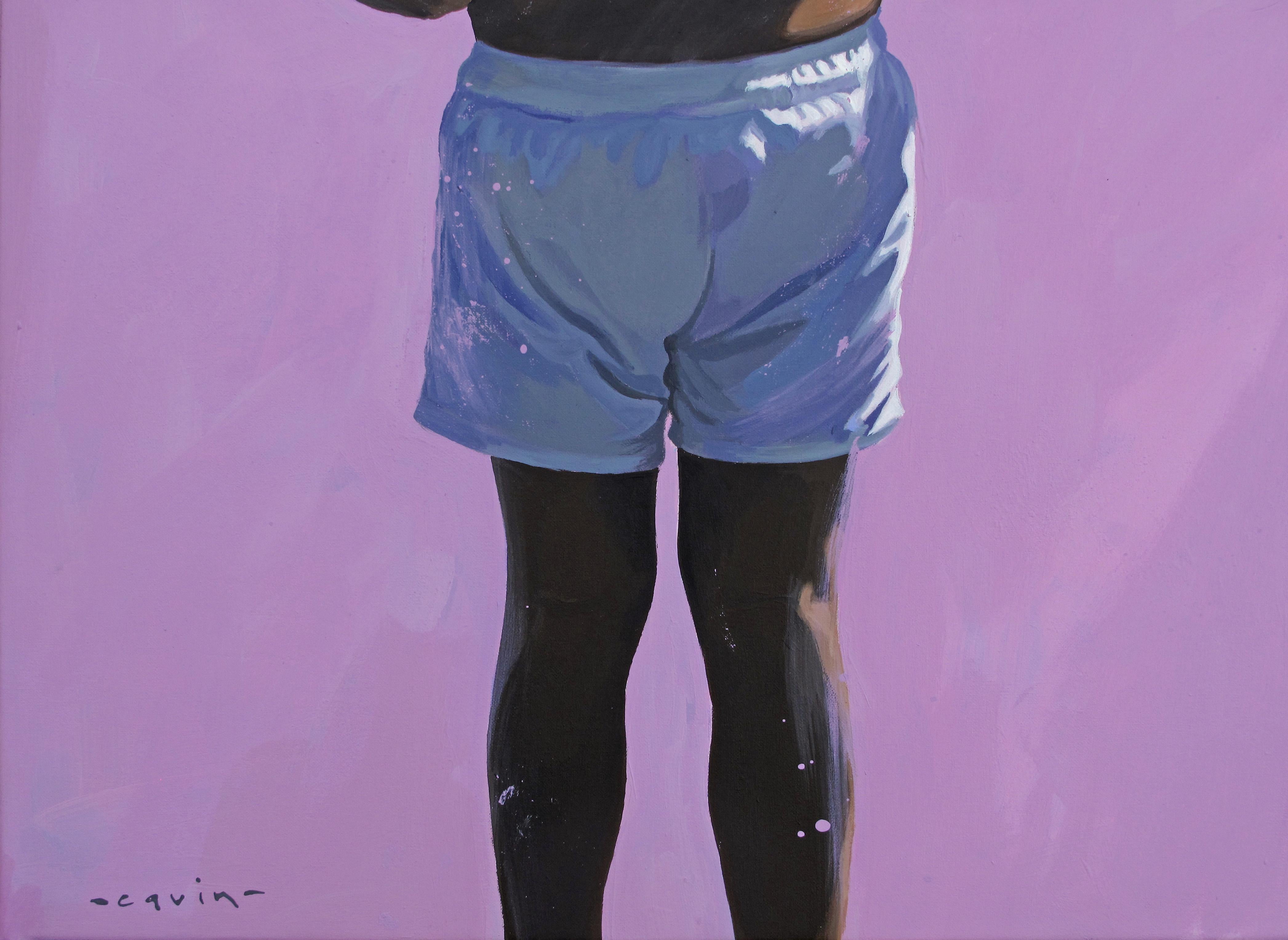 La hora de los ruidos ligeros - Marylin Cavin - pintura contemporánea de personas en venta 7