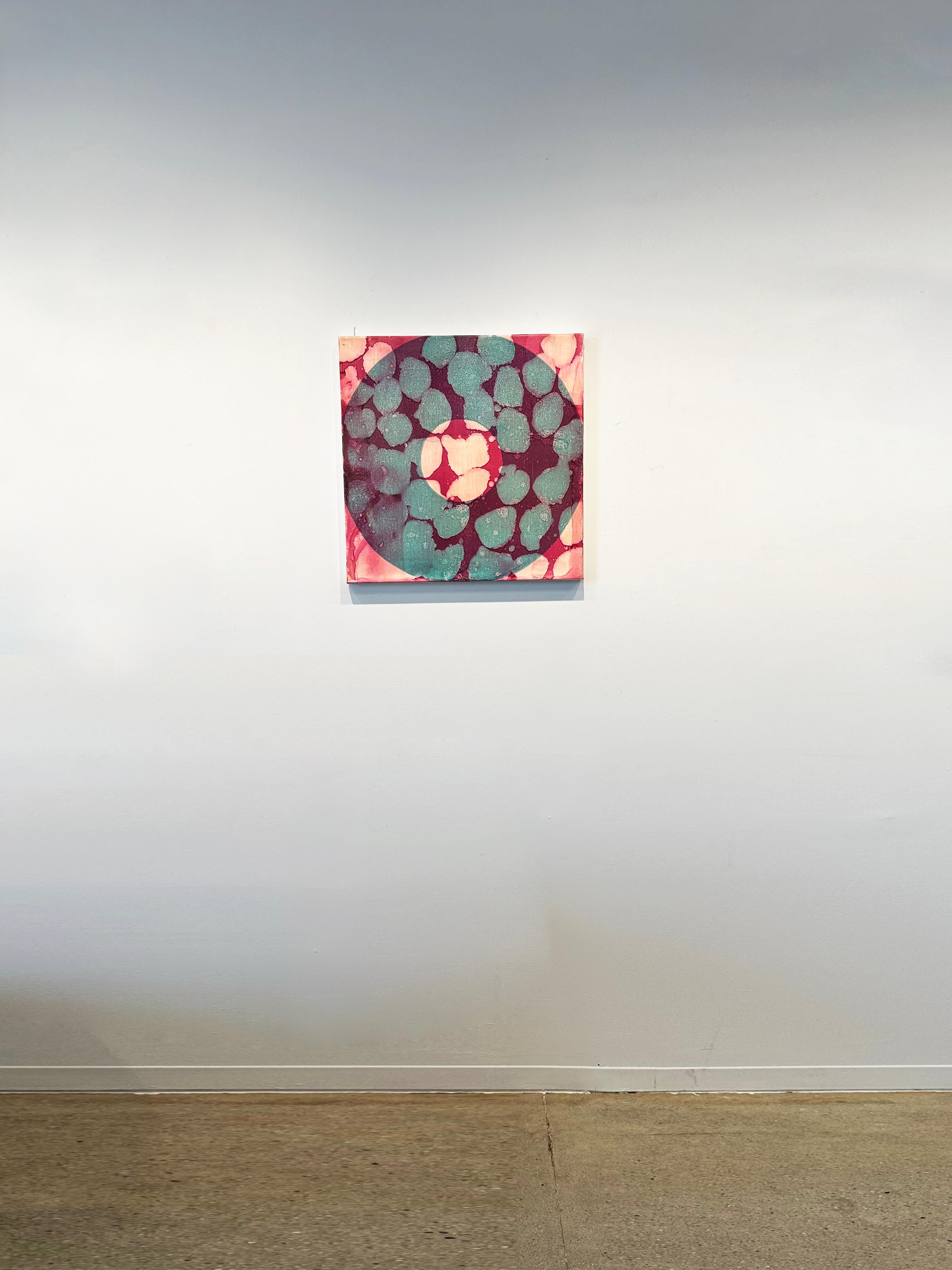 Vibrant, Abstract, Geometric Painting 'Circuitious' by Marylyn Dintenfass For Sale 2