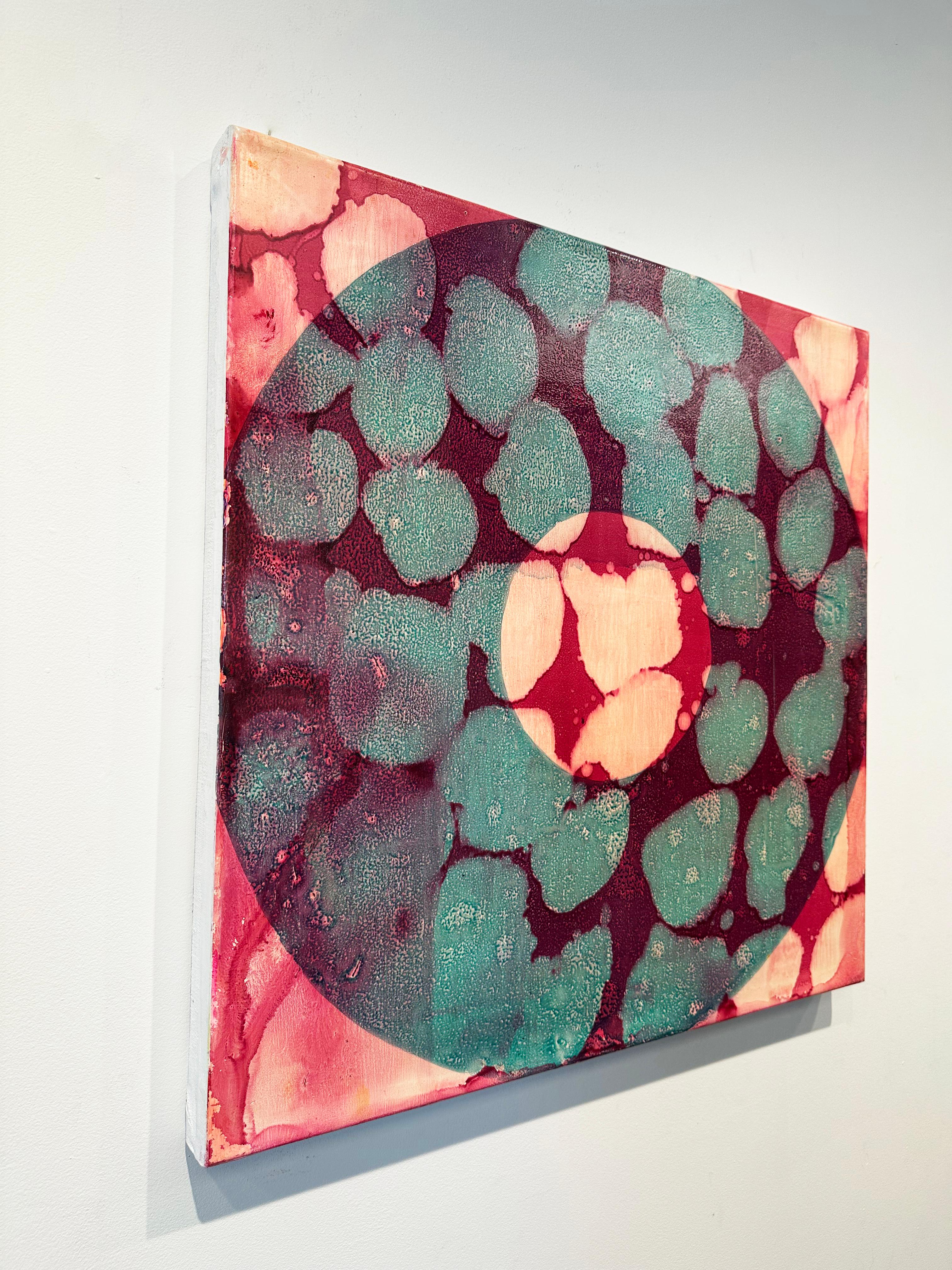 Vibrant, Abstract, Geometric Painting 'Circuitious' by Marylyn Dintenfass For Sale 3