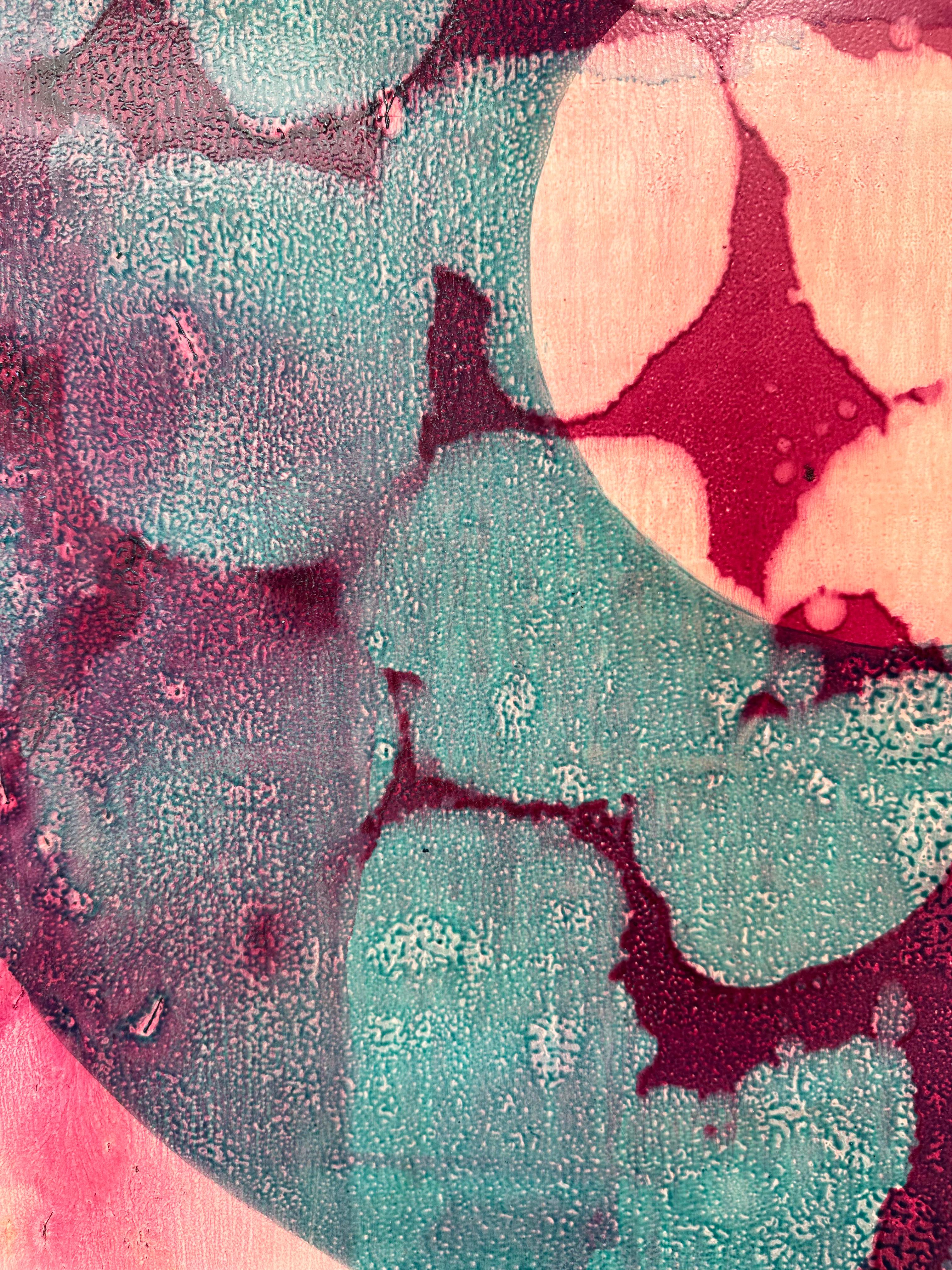 Vibrant, Abstract, Geometric Painting 'Circuitious' by Marylyn Dintenfass For Sale 4