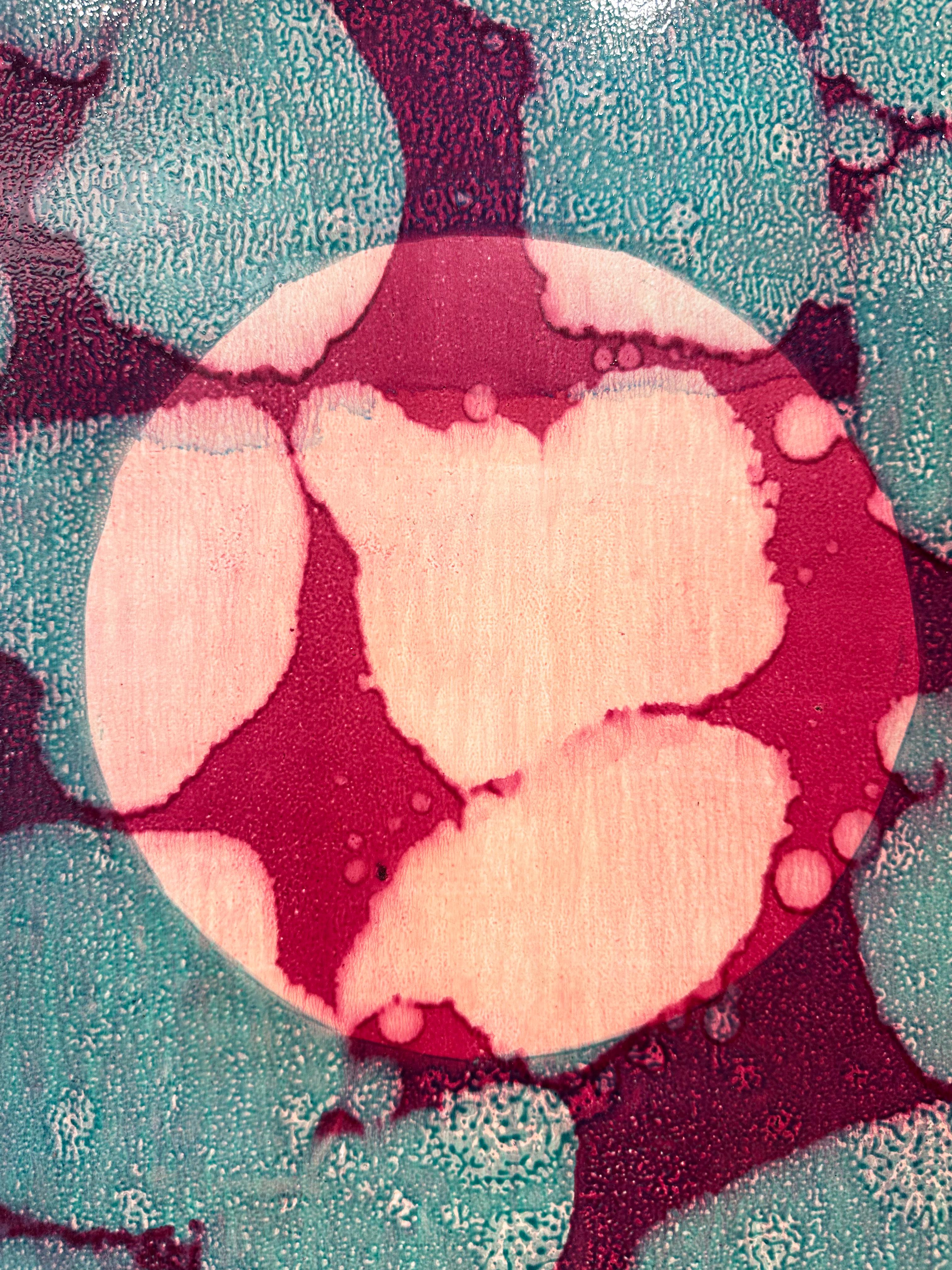 Vibrant, Abstract, Geometric Painting 'Circuitious' by Marylyn Dintenfass For Sale 5