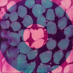 Quadro geometrico astratto e vibrante "Circuitious" di Marylyn Dintenfass