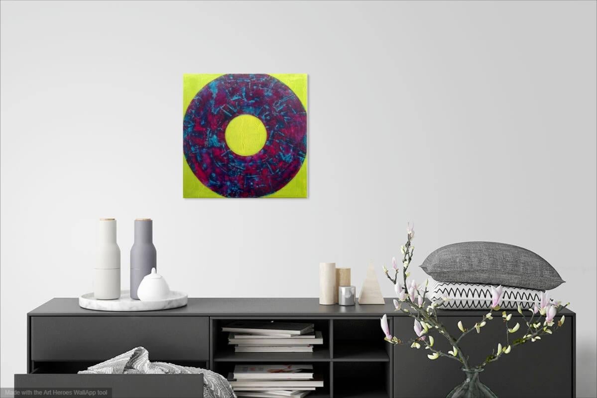 Vibrante peinture abstraite géométrique 