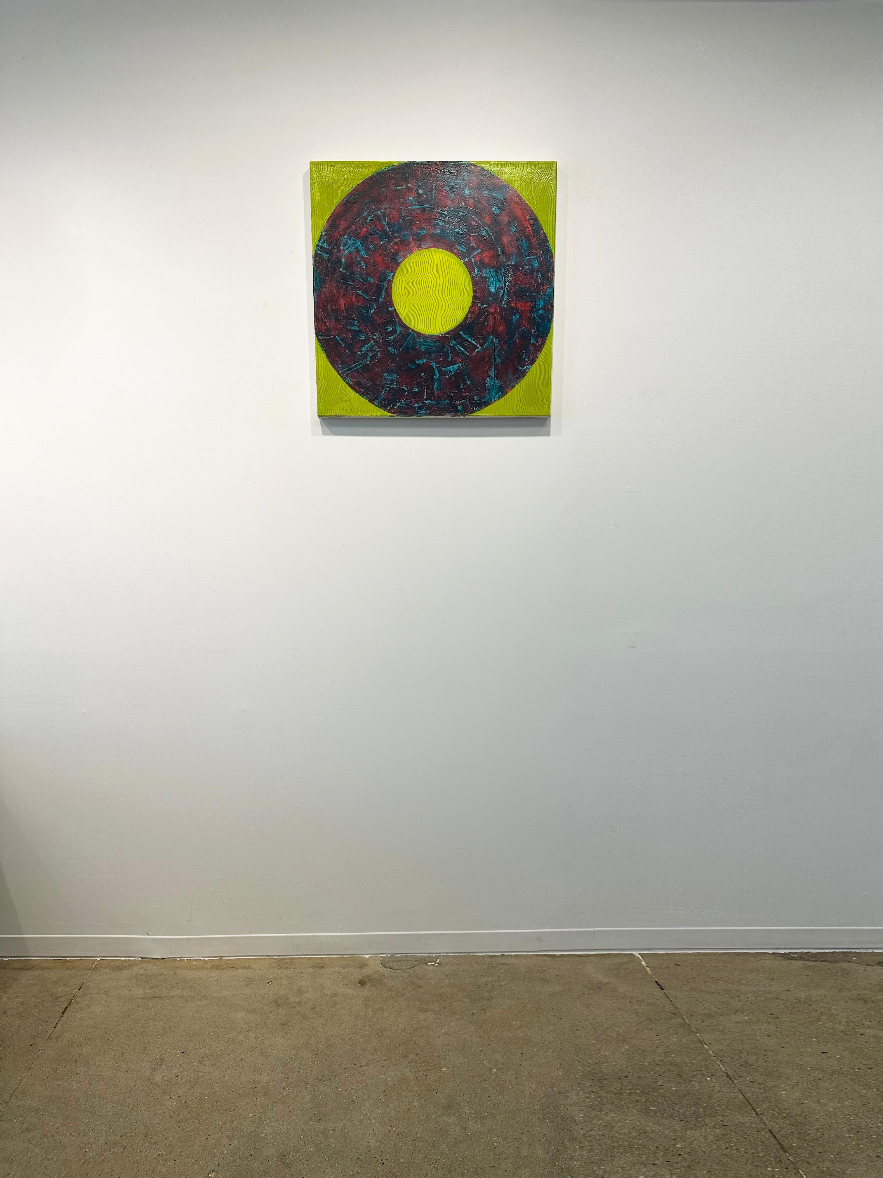 Vibrant, Abstract, Geometric Painting 'Eversion' by Marylyn Dintenfass For Sale 1