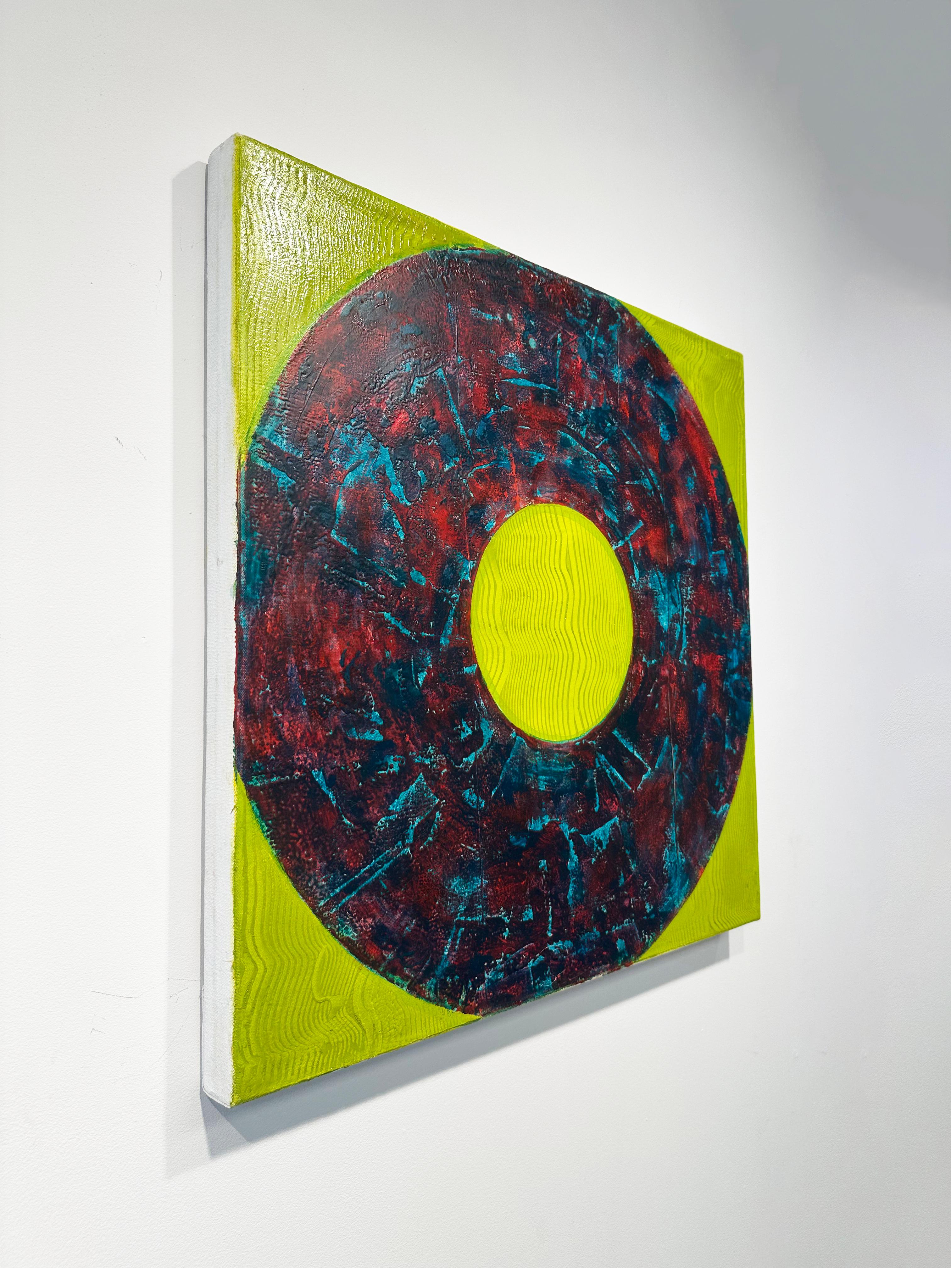 Vibrant, Abstract, Geometric Painting 'Eversion' by Marylyn Dintenfass For Sale 2