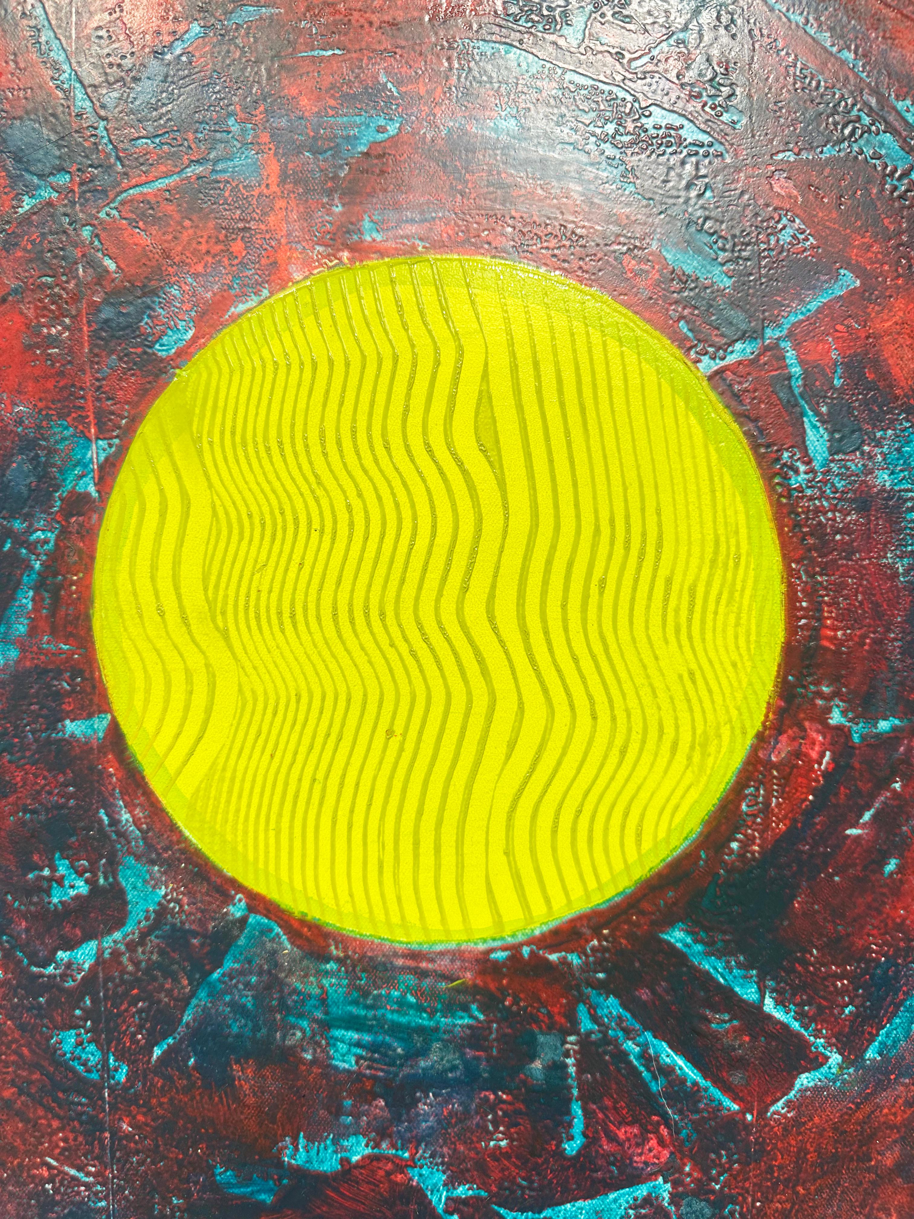 Vibrant, Abstract, Geometric Painting 'Eversion' by Marylyn Dintenfass For Sale 3