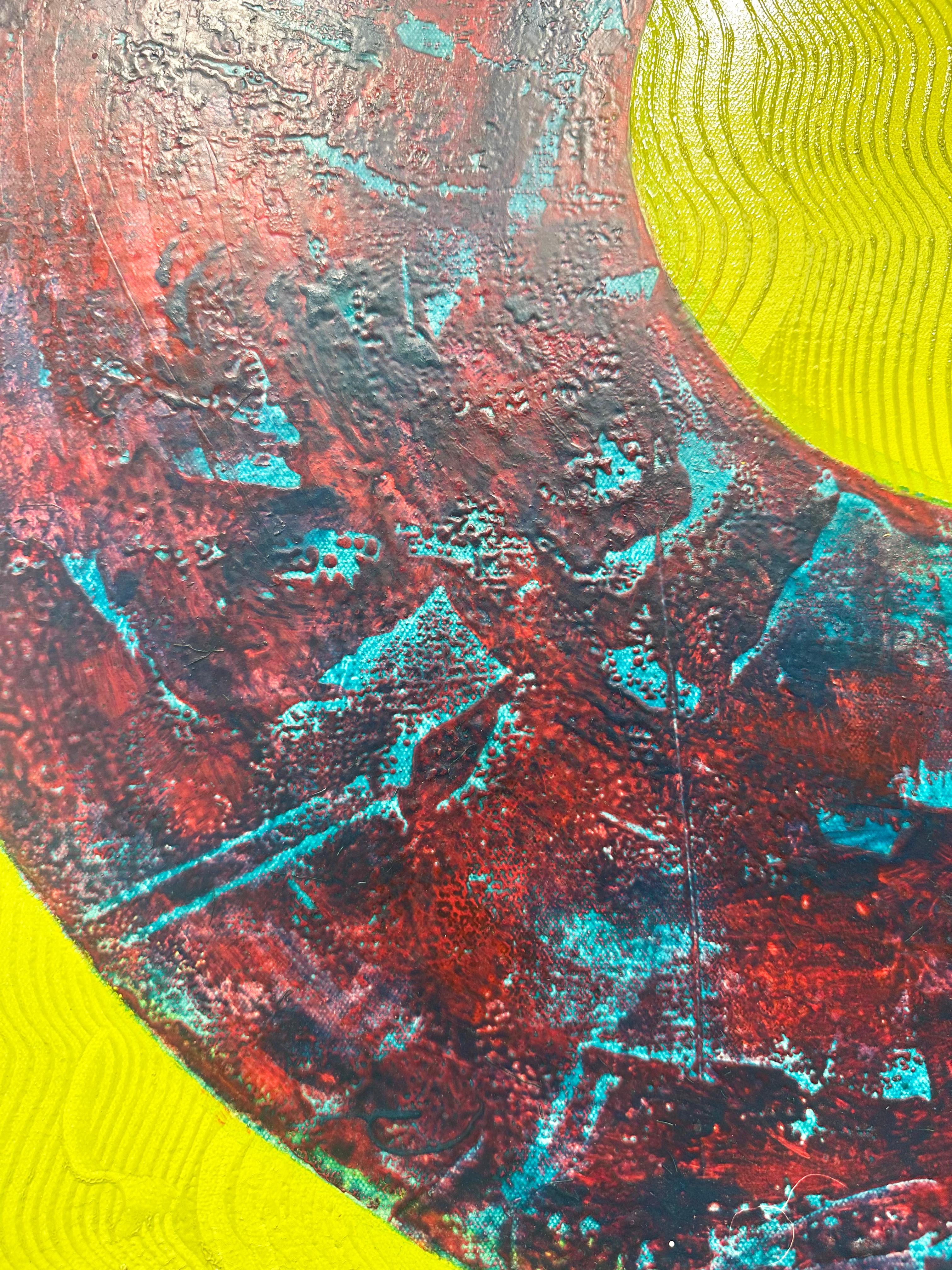 Vibrant, Abstract, Geometric Painting 'Eversion' by Marylyn Dintenfass For Sale 4