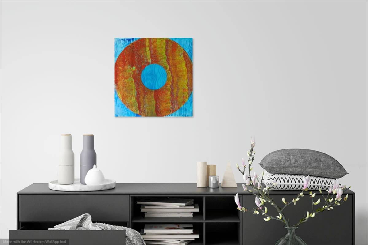 Vibrante peinture abstraite géométrique Well de Marylyn Dintenfass en vente 1