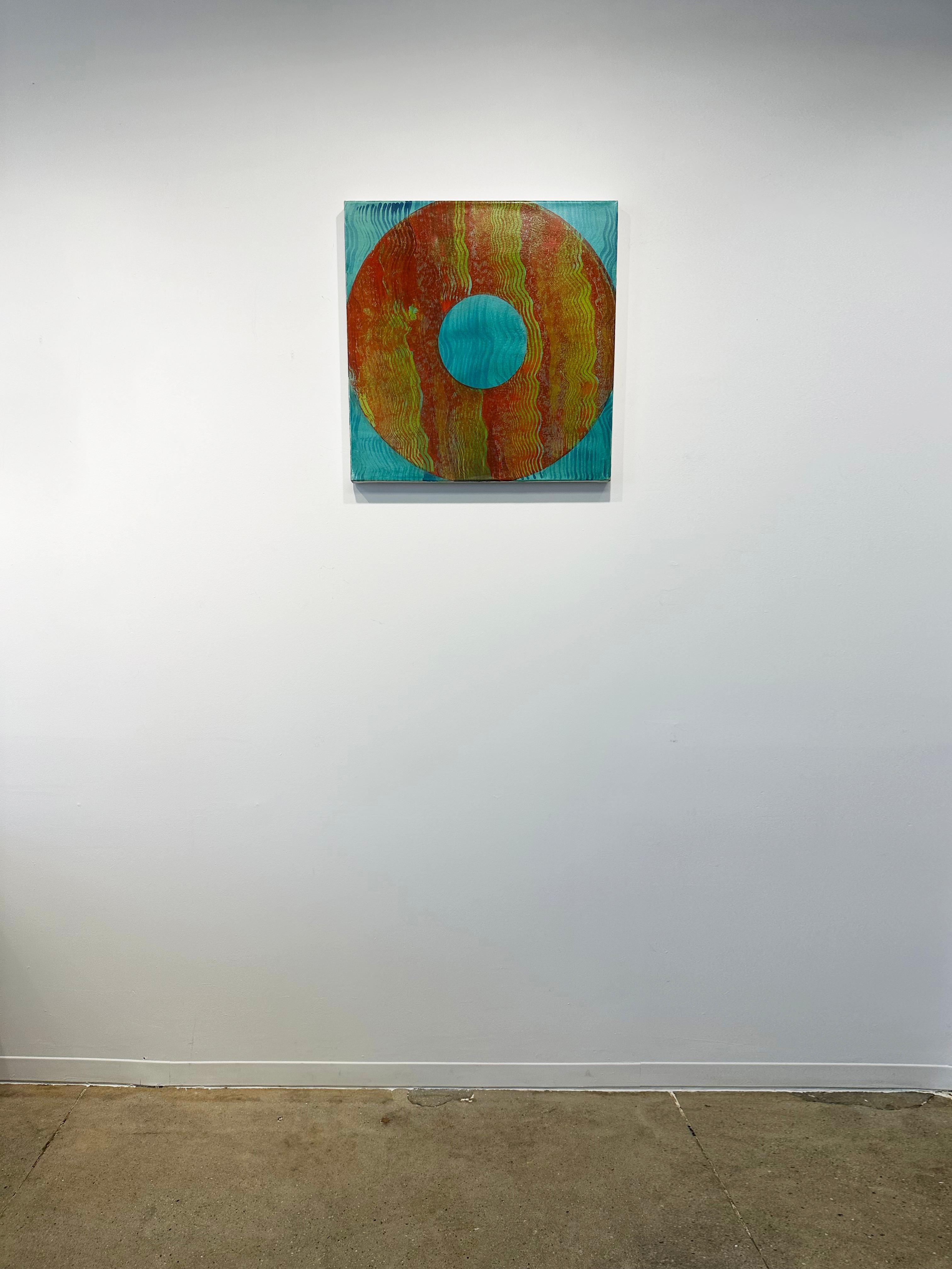 Vibrant, Abstract, Geometric Painting 'Well' by Marylyn Dintenfass For Sale 2