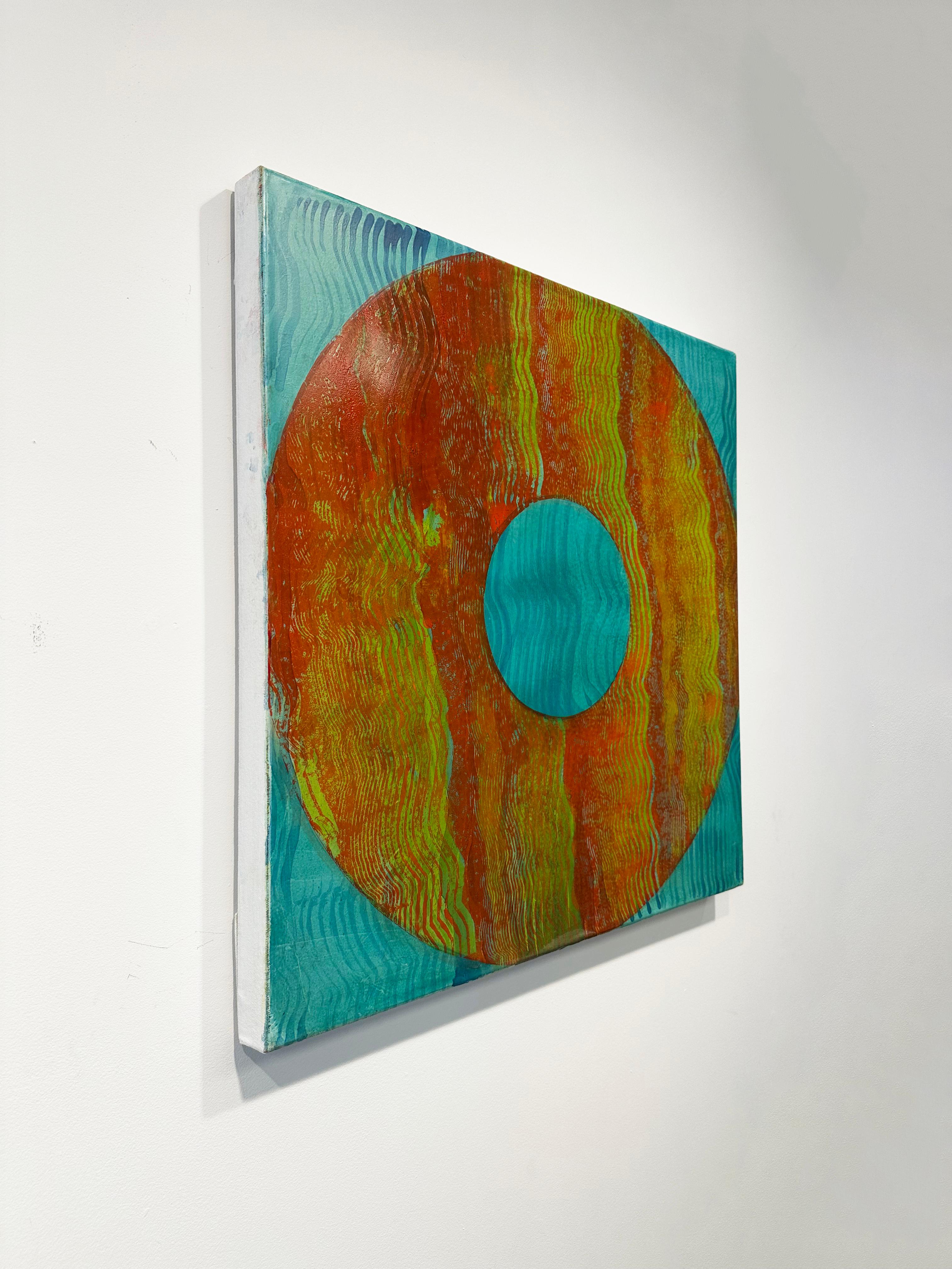 Vibrant, Abstract, Geometric Painting 'Well' by Marylyn Dintenfass For Sale 3