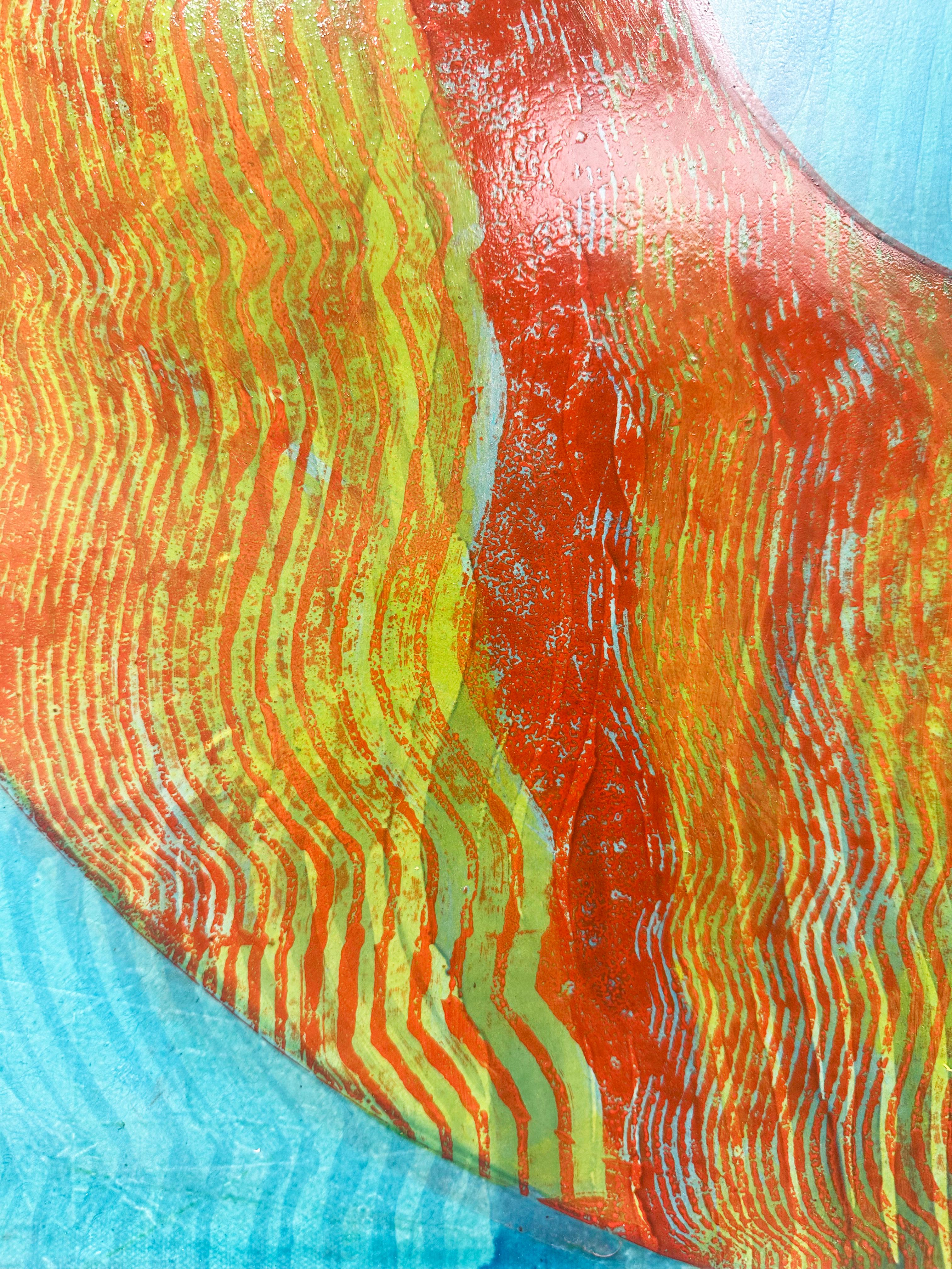 Vibrant, Abstract, Geometric Painting 'Well' by Marylyn Dintenfass For Sale 4