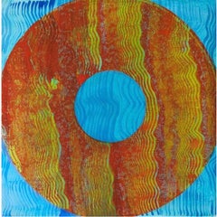 Quadro geometrico astratto e vibrante "Well" di Marylyn Dintenfass