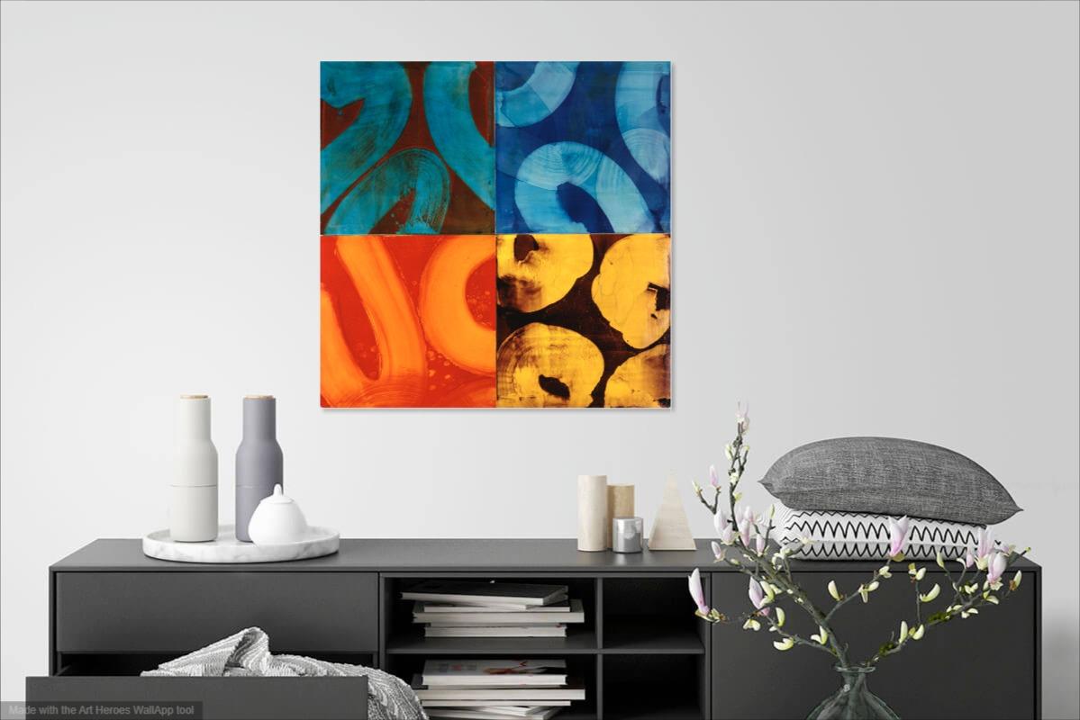 Peinture abstraite et gestuelle « Daisy Chain » de Marylyn Dintenfass en vente 1