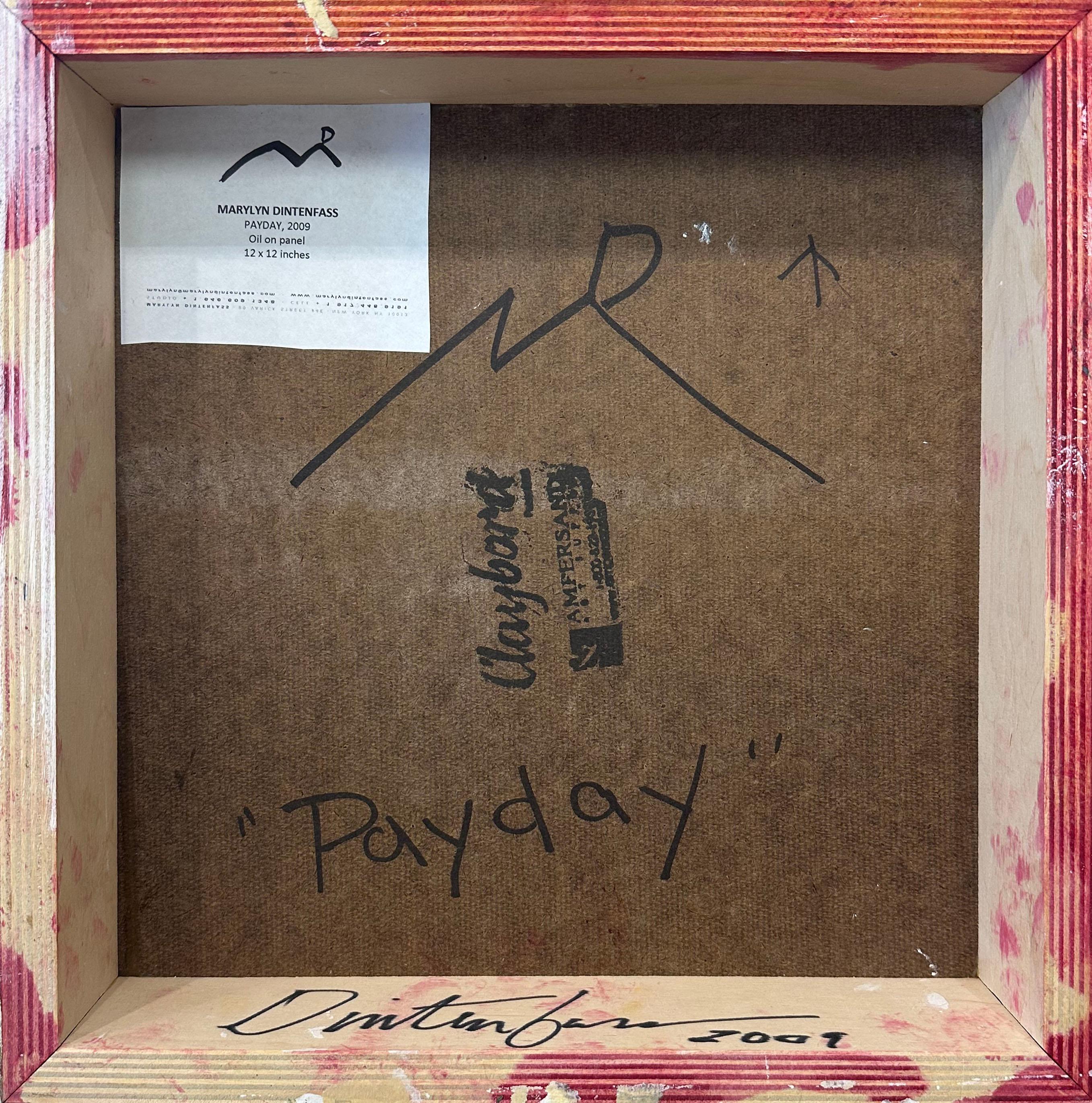 Leuchtend, abstraktes Gemälde „ Payday“ von Marylyn Dintenfass im Angebot 7