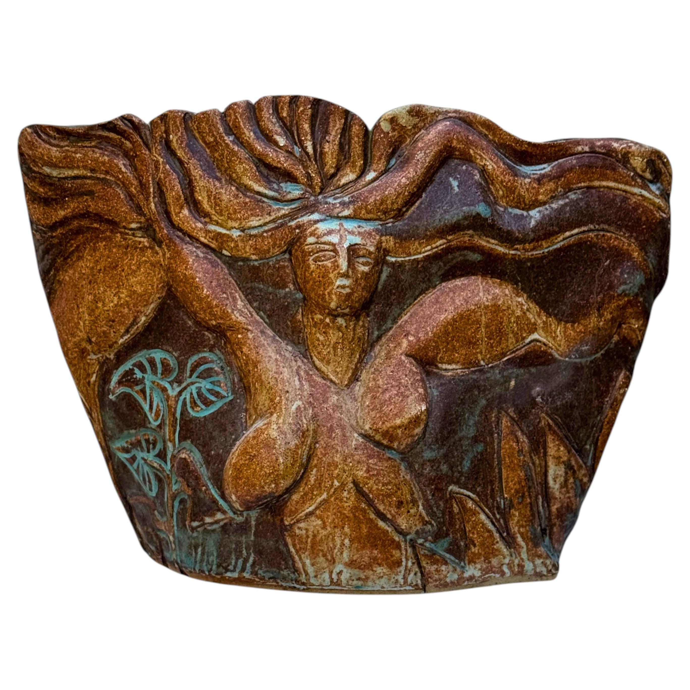 Marylyn Hyde 1970s British Studio Ceramics Stoneware Sculptural Female Vessel For Sale