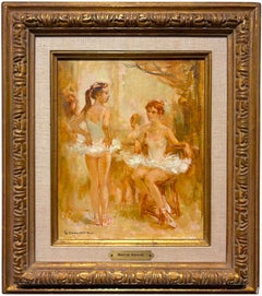 Ballerinas at Rest, Dancers, Backstage, French Impressionist, 19th Century
