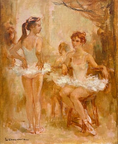 Ballerinas at Rest, Dancers, Backstage, French Impressionist, 19th Century