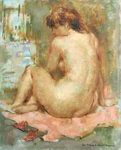 Nude in Repose, Original Oil Painting, Maryse Ducaire Roque