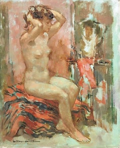 Seated Nude, Original Oil Painting, Maryse Ducaire Roque