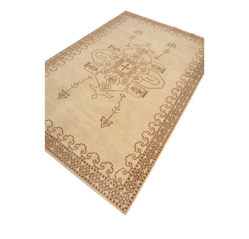 Embark on a journey of cultural fusion with Maryul, a captivating rug from the Majnun Collection designed by Pavitra Rajaram. Steeped in the rich heritage of Yarkandi carpets, Maryul blends the artistry of Persian, Tibetan, and Chinese cultures into