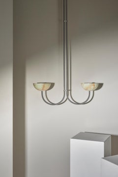 Marz Designs, "Ciondolo doppio Aurelia, grande", Lampada a sospensione in pietra d'onice