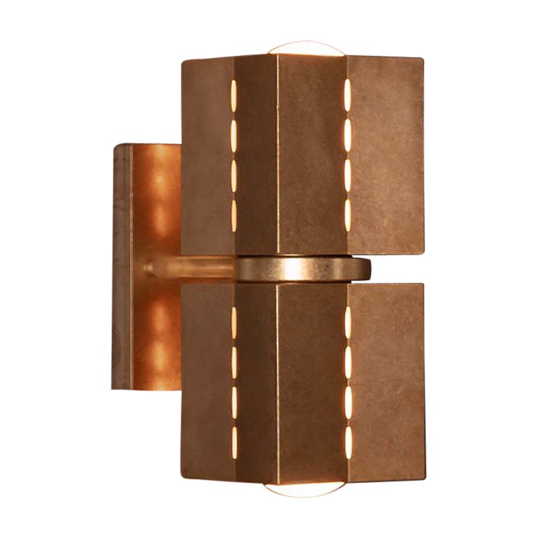Marz Designs "Polaris Wall Light", Small, Tumbled Brass For Sale