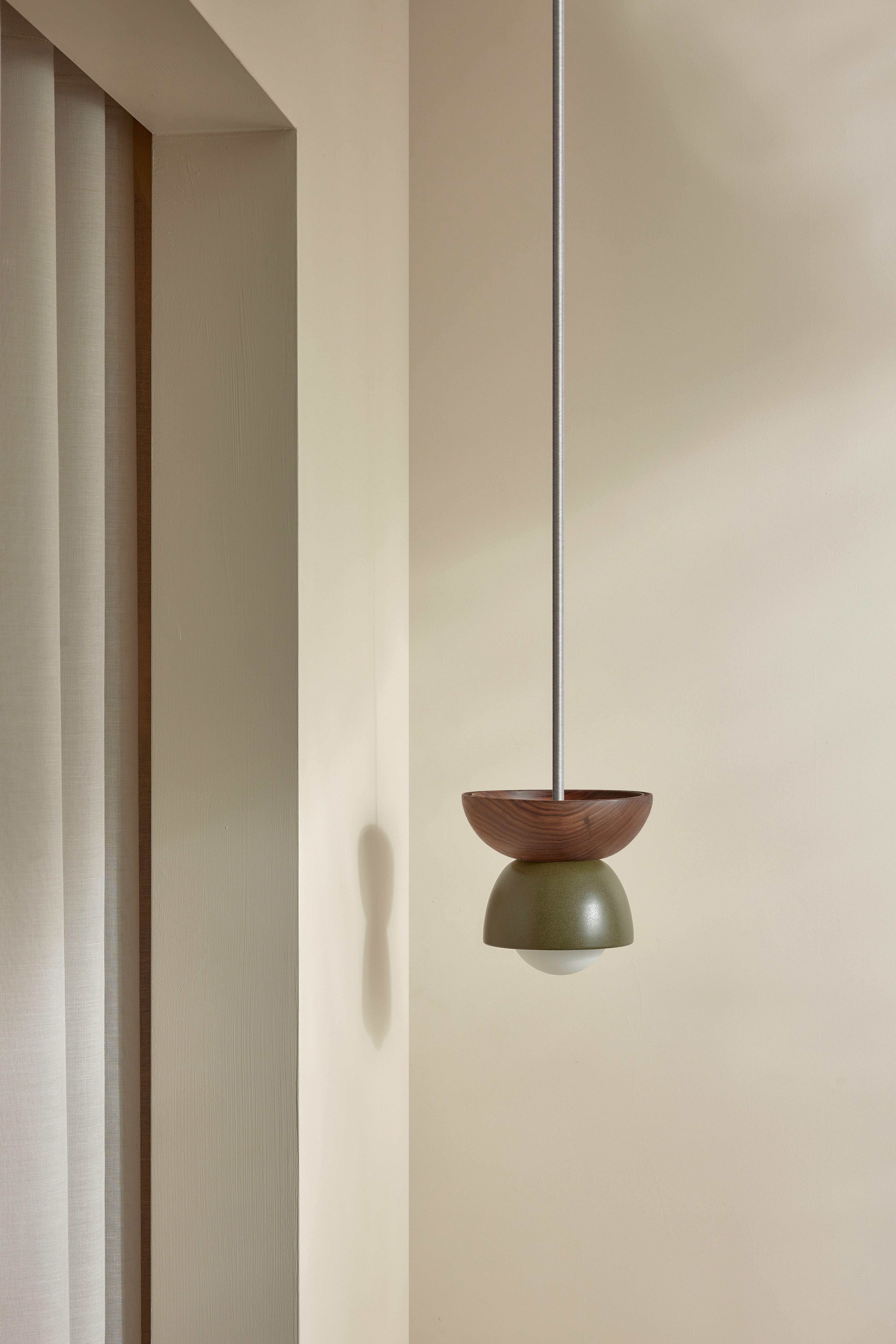 Marz Designs, "Terra 00 Pendant Light - Solid Rod", Ceramic Timber Pendant Light