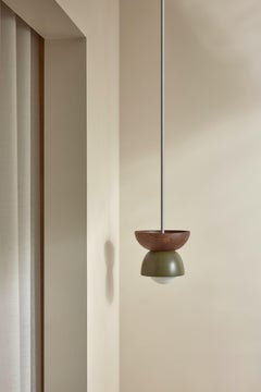 Marz Designs, "Terra 00 Pendant Light - Solid Rod", Ceramic Timber Pendant Light