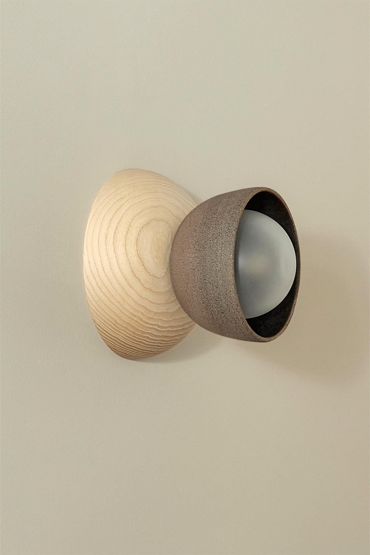 Marz Designs, “Terra 00 Surface Sconce”, Ceramic and Timber Surface Sconce For Sale 4