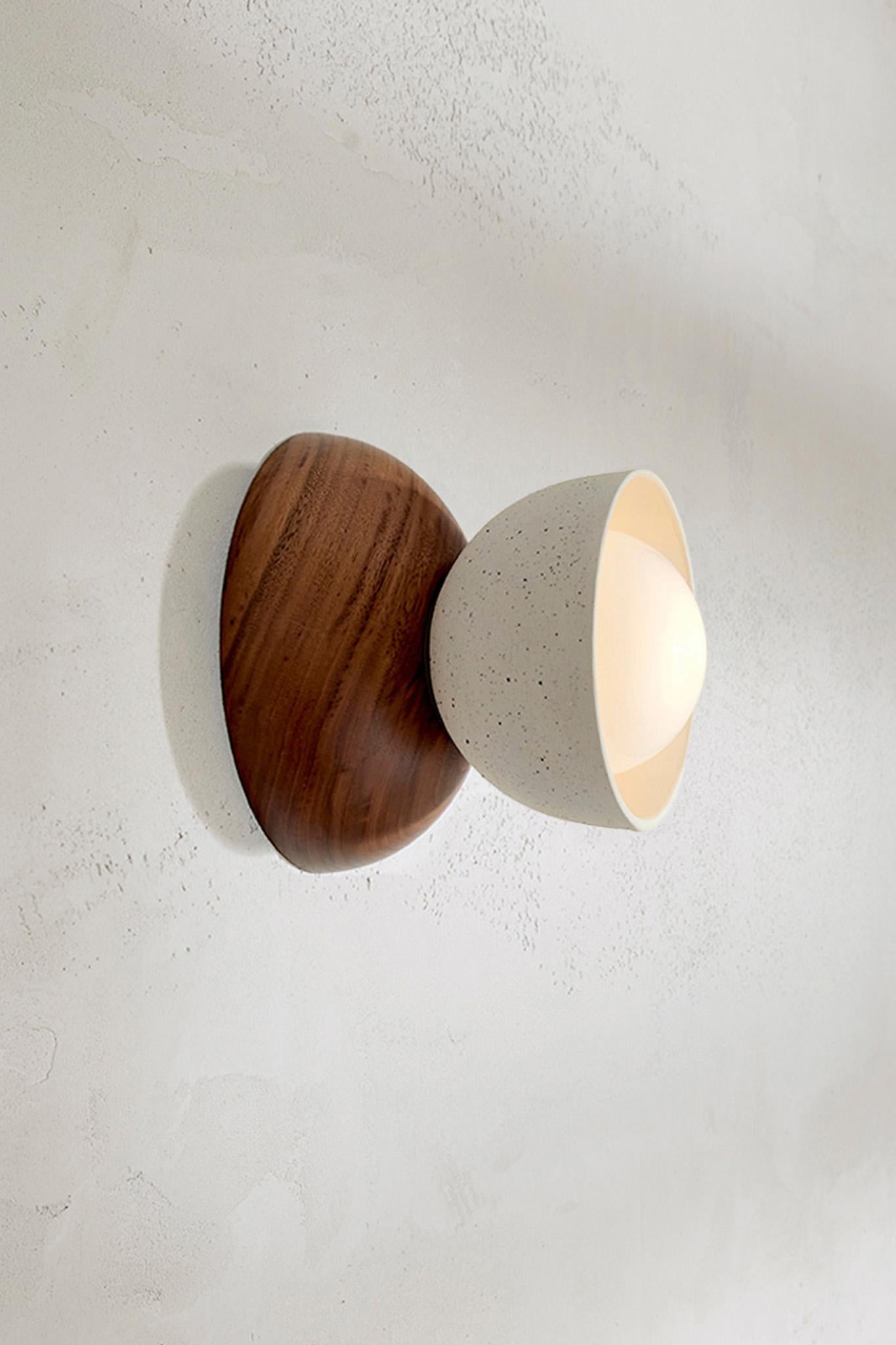 Australian Marz Designs, “Terra 00 Surface Sconce”, Ceramic and Timber Surface Sconce For Sale