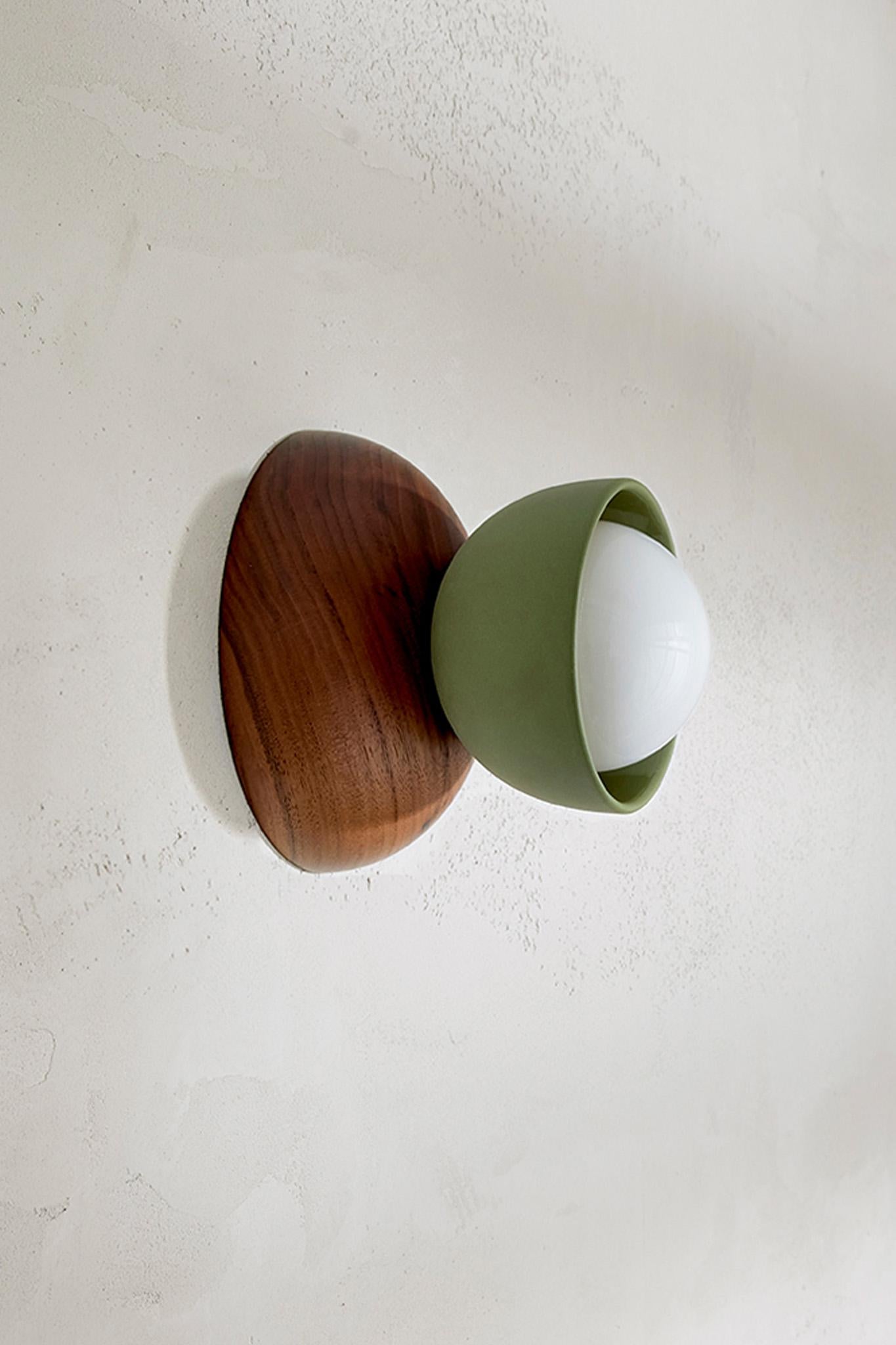 Woodwork Marz Designs, “Terra 00 Surface Sconce”, Ceramic and Timber Surface Sconce For Sale