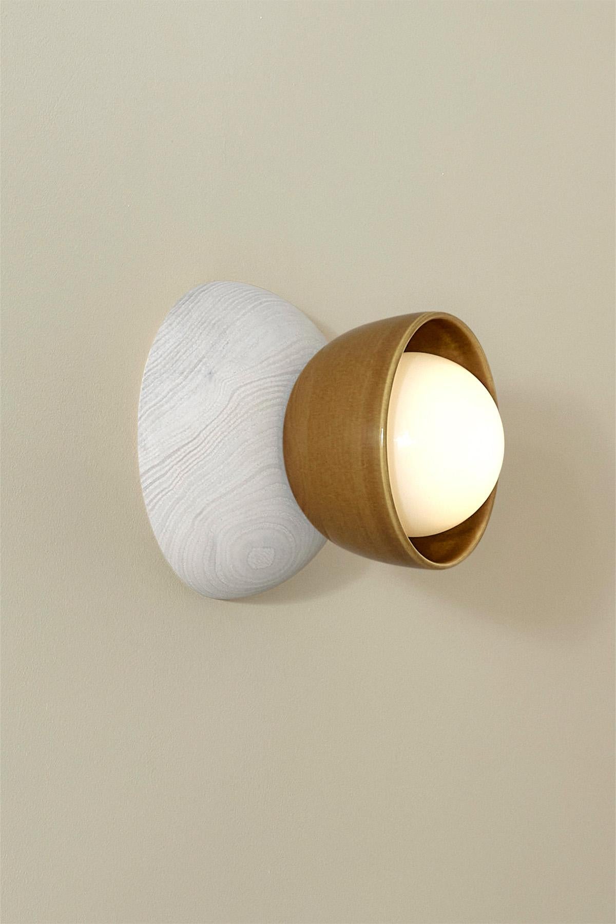 Marz Designs, “Terra 00 Surface Sconce”, Ceramic and Timber Surface Sconce For Sale 2