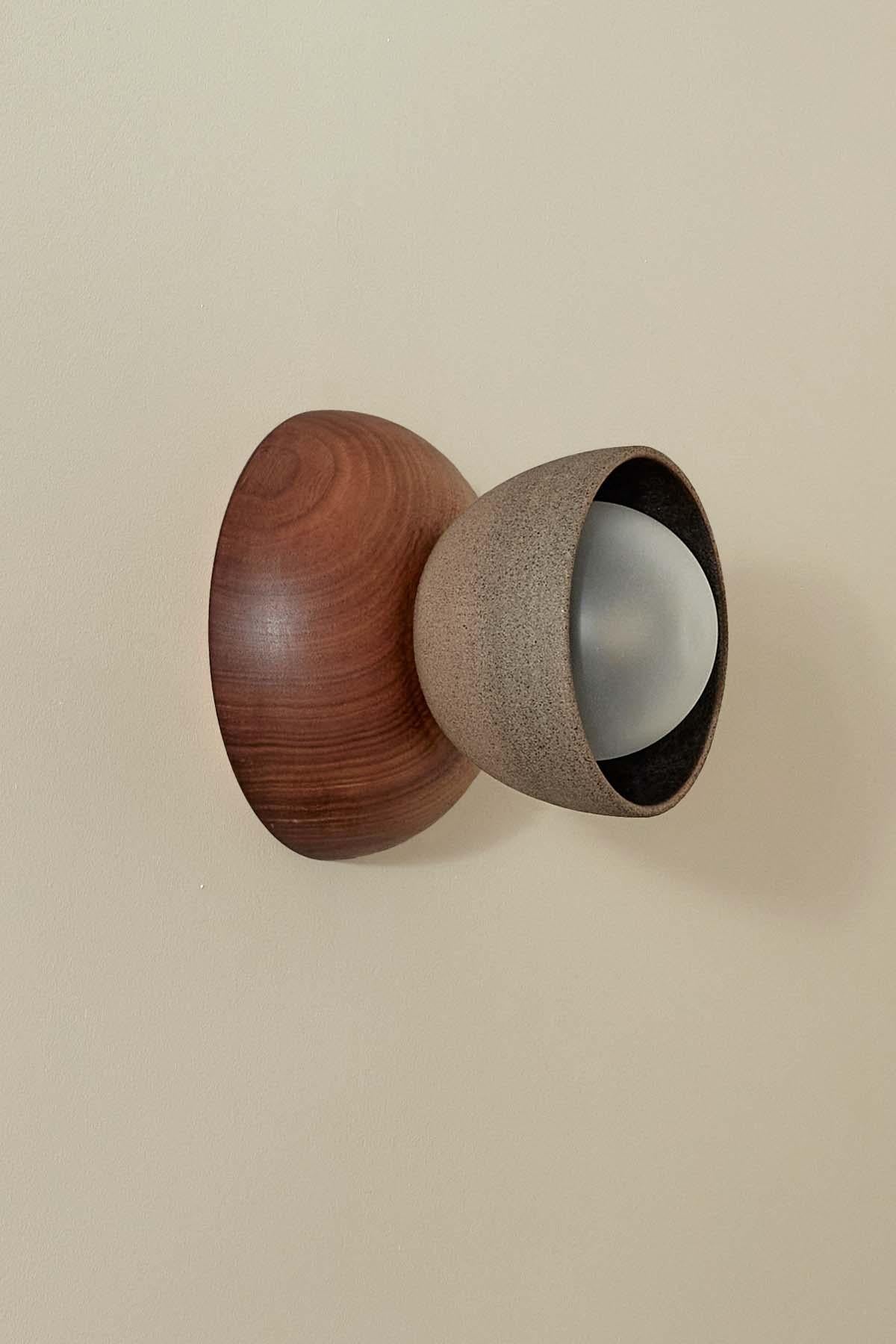 Marz Designs, “Terra 00 Surface Sconce”, Ceramic and Timber Surface Sconce For Sale 3