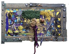 Foresta viola, tecnica mista concettuale su tela di Marzia Gugliotta