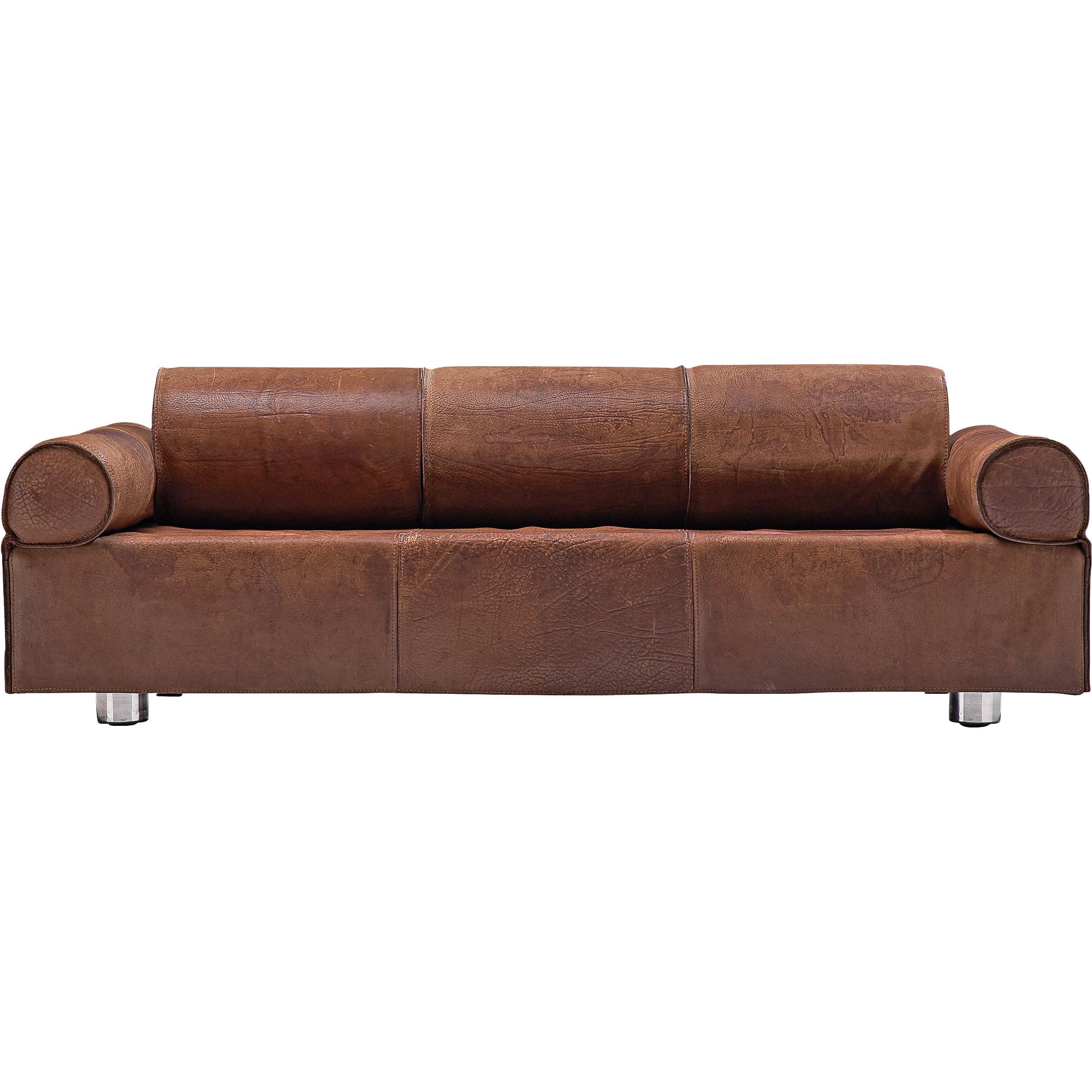 Marzio Cecchi Brown Buffalo Leather Sofa