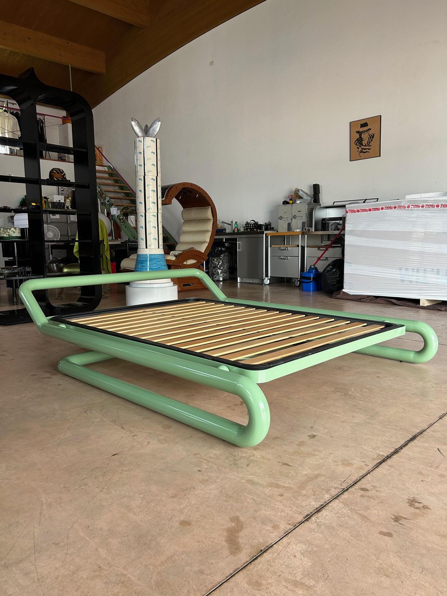 Steel Marzio Cecchi cantilevered bed by Studio Most, Italy, 1960s For Sale