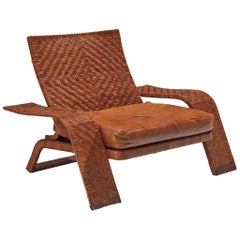 Marzio Cecchi for Studio Most Lounge Chair in Woven Cognac Leather