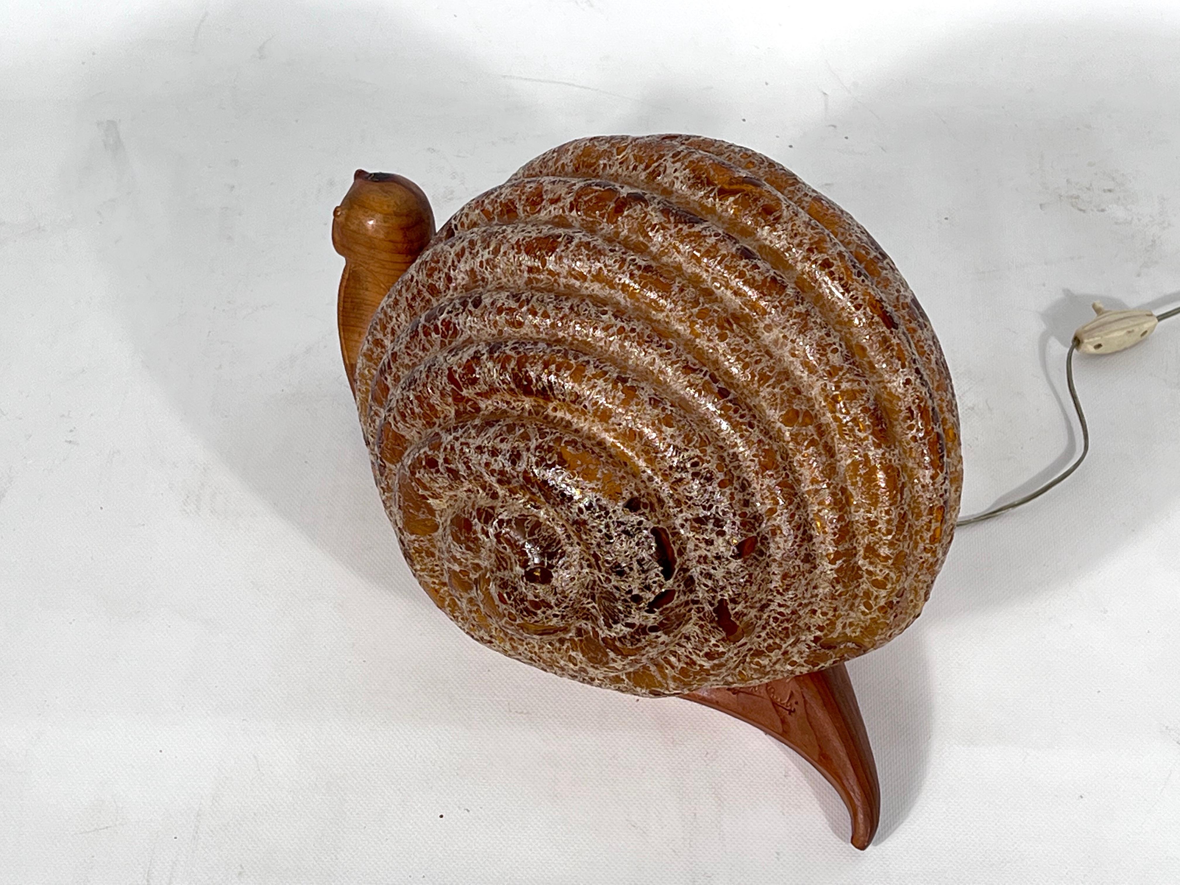 Mid-Century Modern Marzio Cecchi, Lumaca Snail Table Lamp from '69, Signed Limited Edition