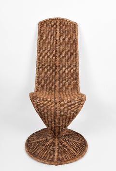 Fauteuil italien « S chair » de Marzio Cecchi, mi-siècle, feuille de banane, pour la plupart des années 1970