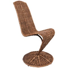Marzio Cecchi Midcentury Banana Leaf "S chair" Italian Armchair for Most, 1970s