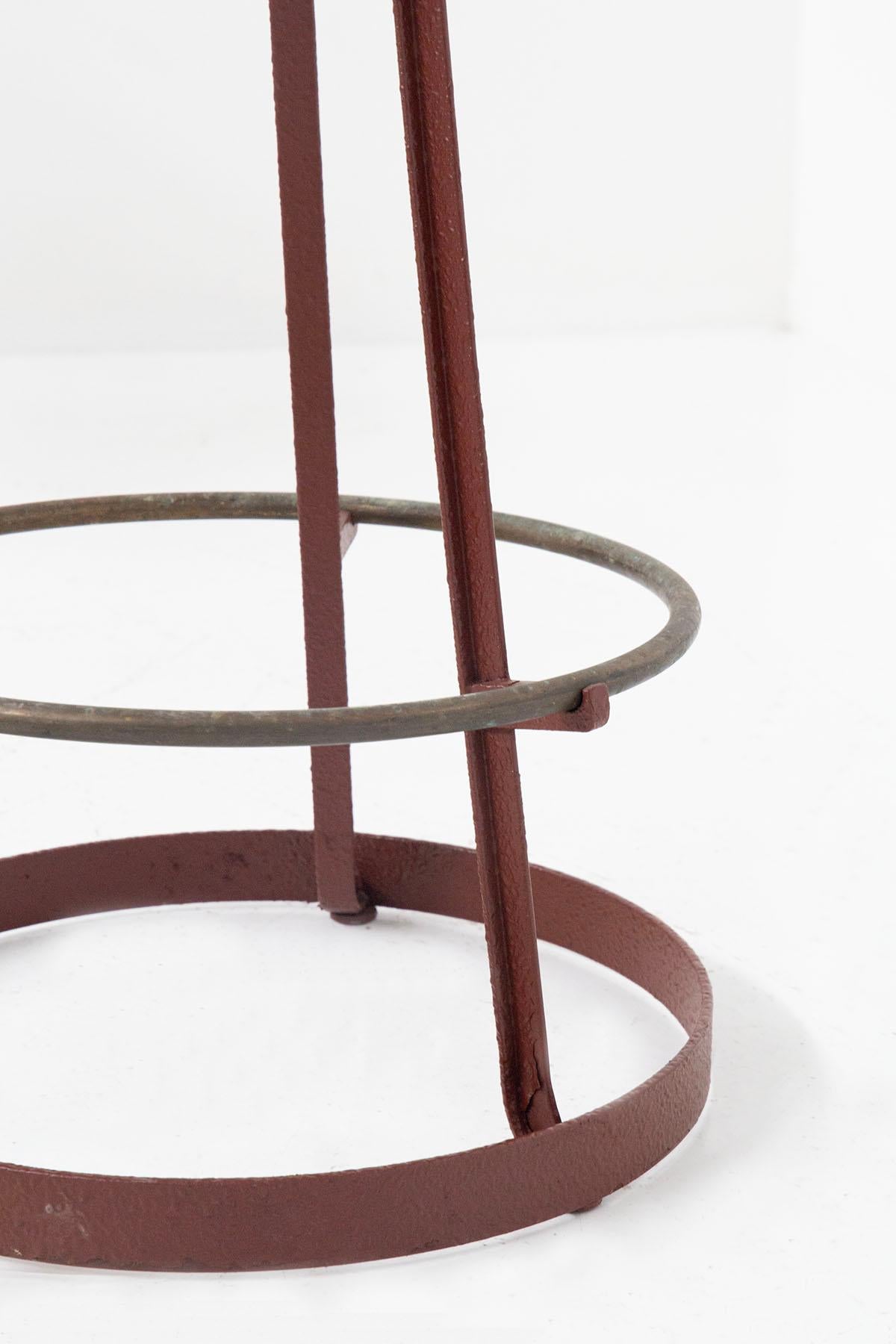 Marzio Cecchi Pair of Italian Red Rope High Stools For Sale 4