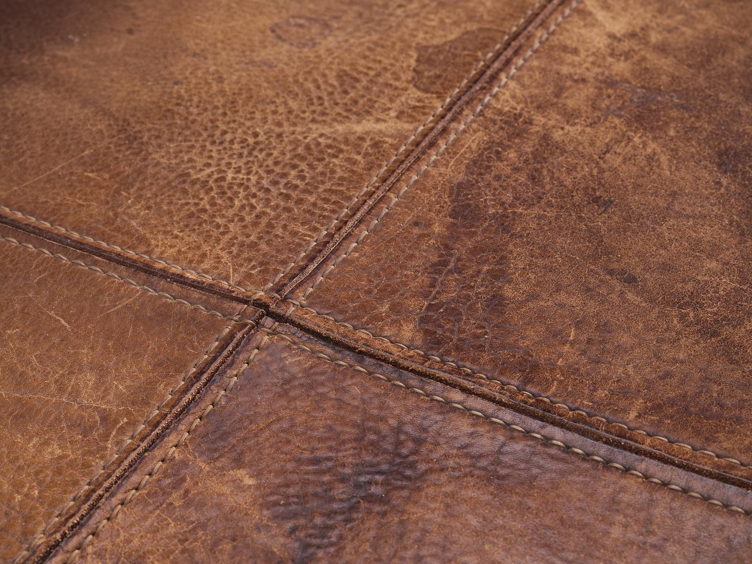 Marzio Cecchi Rare Brown Buffalo Leather Sofa 2