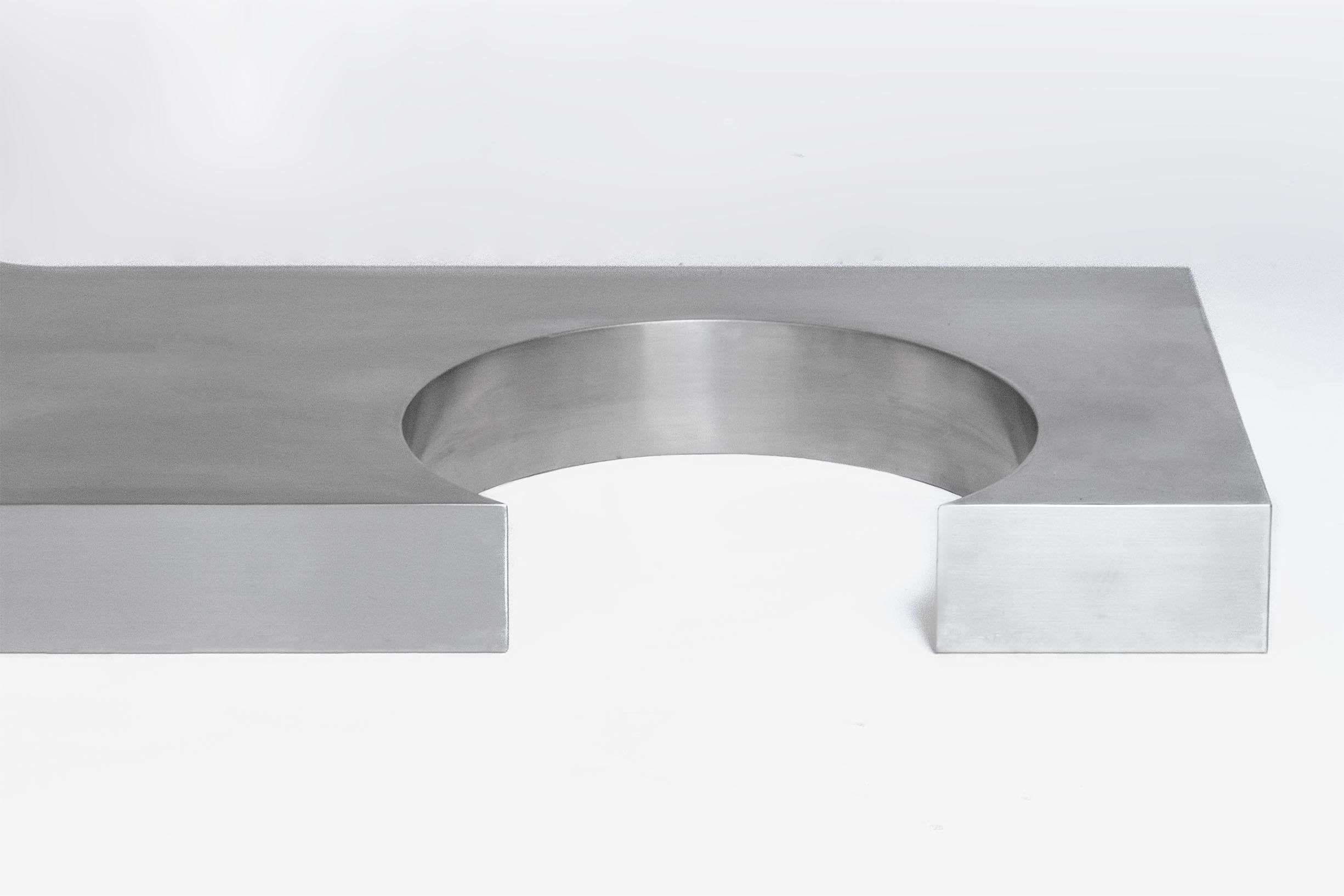 Mid-20th Century Marzio Cecchi Rare Diapason Stainless Steel desk for Studio Most, 1968 For Sale