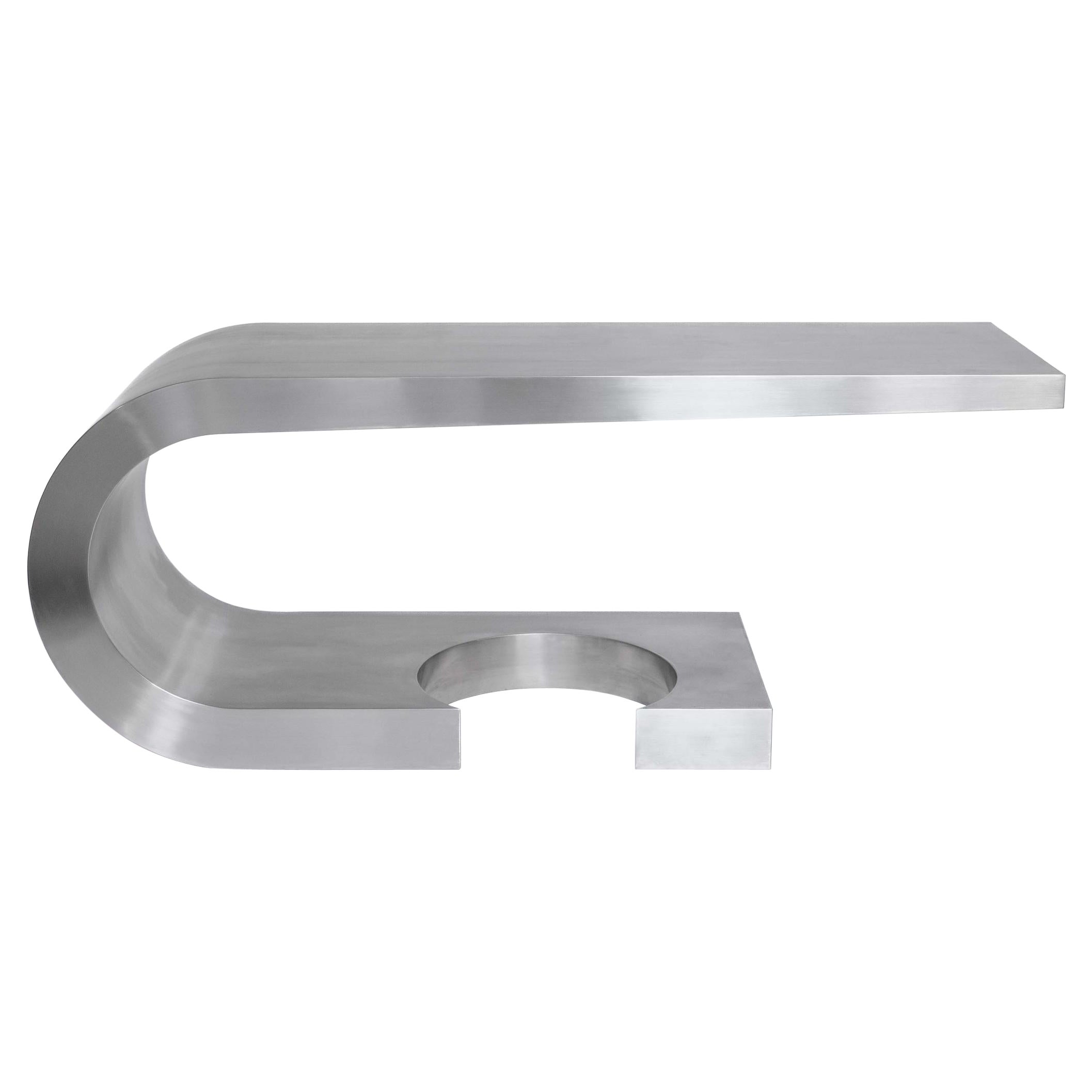 Marzio Cecchi Rare Diapason Stainless Steel desk for Studio Most, 1968 For Sale
