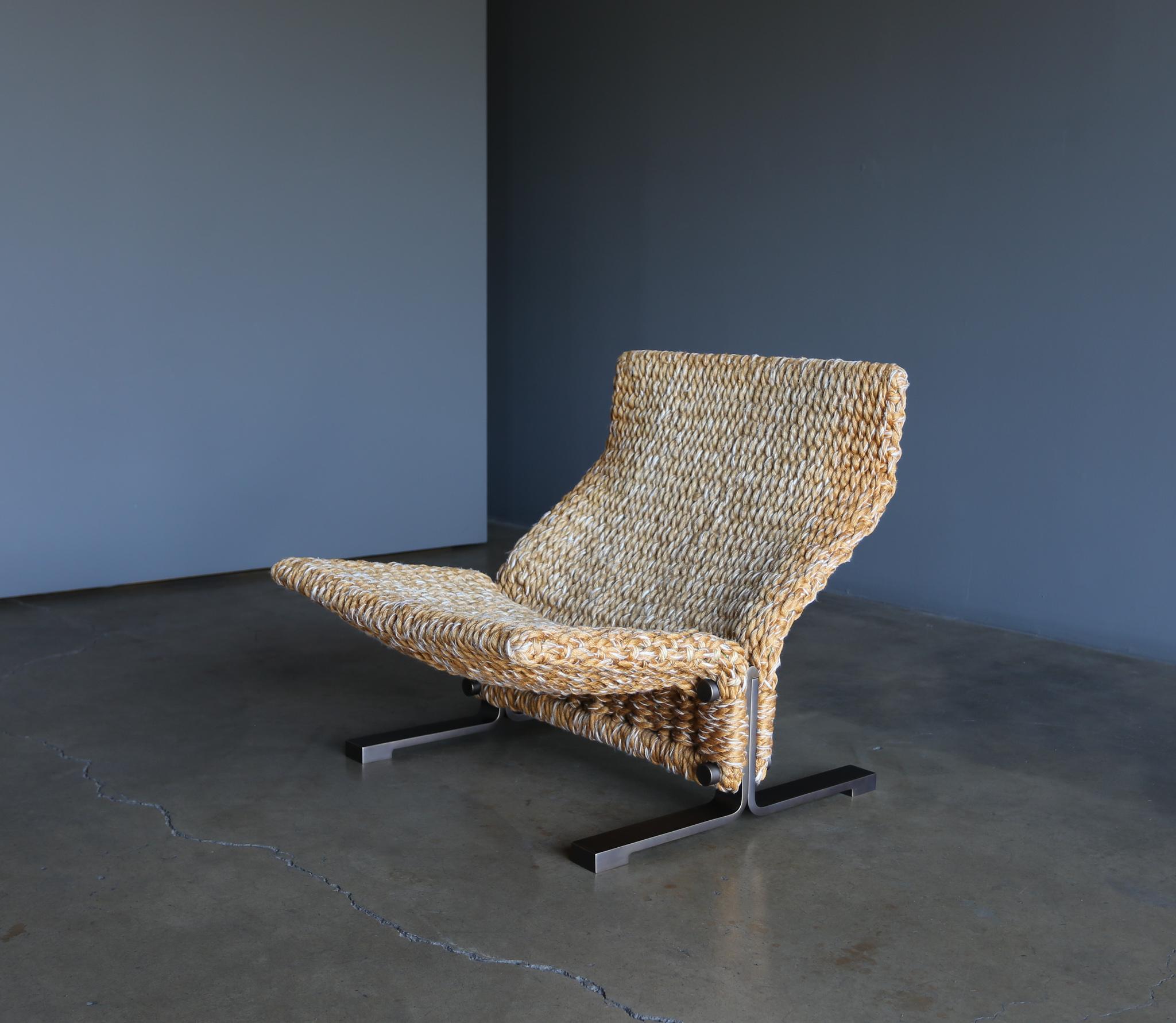 Marzio Cecchi Rope & Bronze Lounge Chairs, circa 1975 4