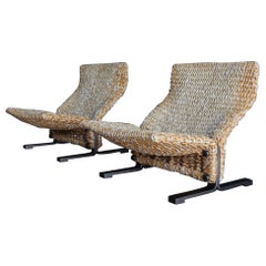 Marzio Cecchi Rope & Bronze Lounge Chairs, circa 1975