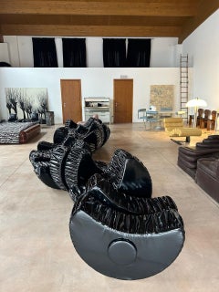 Marzio Cecchi Serpente Sofa Black Vinyl, 1972