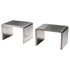 20th Century Italian Mid-Century Modern Marzio Cecchi Side Tables in Steel