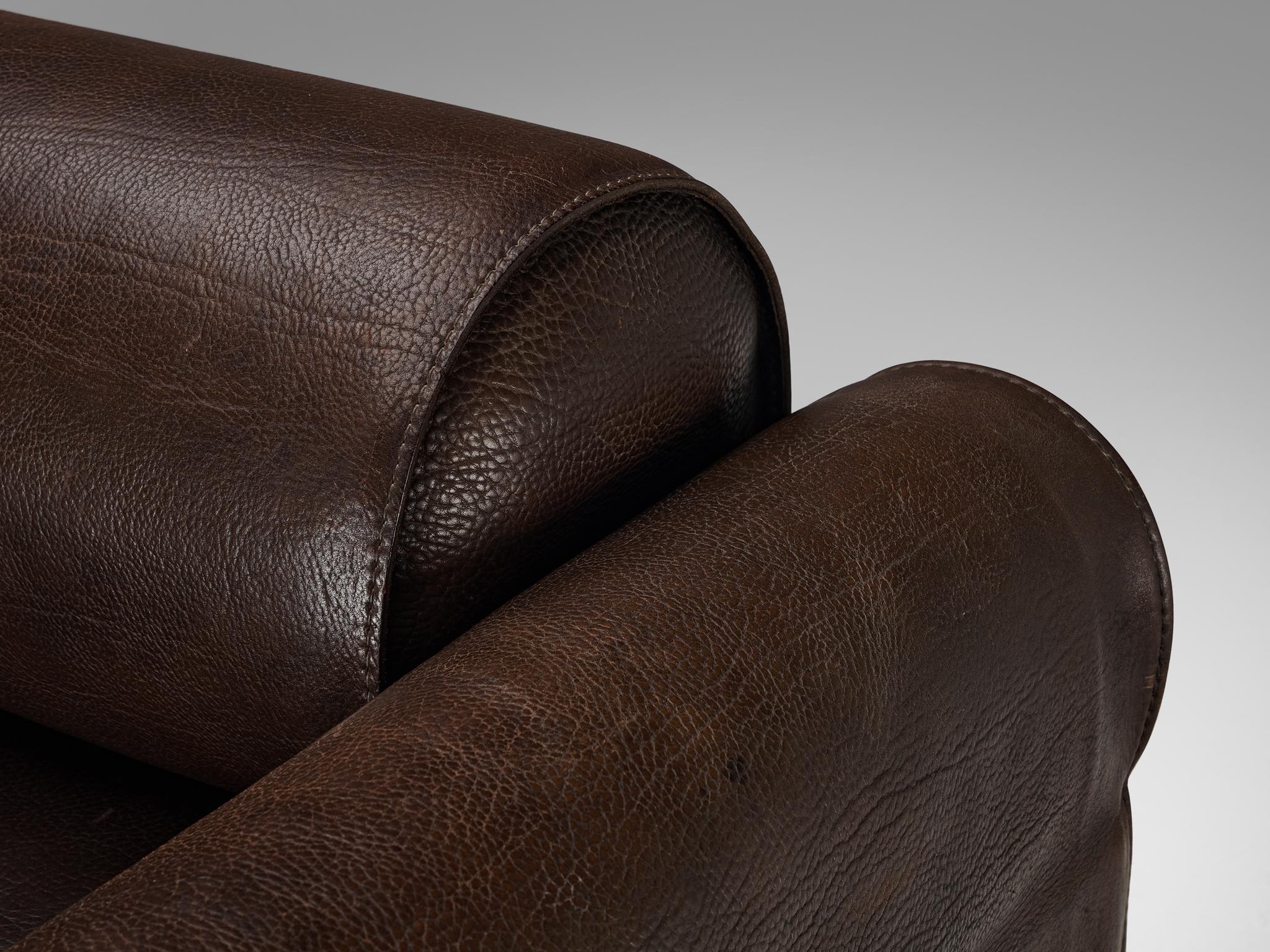 Marzio Cecchi Transformable Sofa in Buffalo Leather  For Sale 3